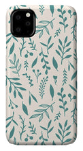 Load image into Gallery viewer, Teal Falling Leaves Pattern - Phone Case