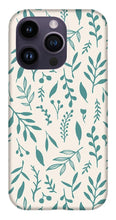 Load image into Gallery viewer, Teal Falling Leaves Pattern - Phone Case
