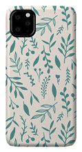 Load image into Gallery viewer, Teal Falling Leaves Pattern - Phone Case