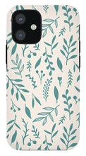 Load image into Gallery viewer, Teal Falling Leaves Pattern - Phone Case