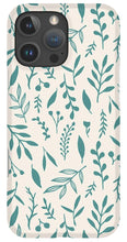 Load image into Gallery viewer, Teal Falling Leaves Pattern - Phone Case
