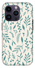 Load image into Gallery viewer, Teal Falling Leaves Pattern - Phone Case