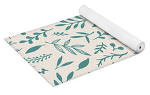 Load image into Gallery viewer, Teal Falling Leaves Pattern - Yoga Mat