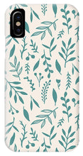 Load image into Gallery viewer, Teal Falling Leaves Pattern - Phone Case
