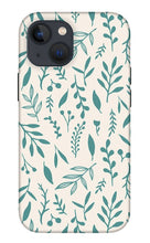 Load image into Gallery viewer, Teal Falling Leaves Pattern - Phone Case