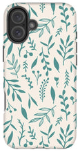 Load image into Gallery viewer, Teal Falling Leaves Pattern - Phone Case