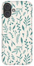 Load image into Gallery viewer, Teal Falling Leaves Pattern - Phone Case