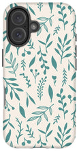 Load image into Gallery viewer, Teal Falling Leaves Pattern - Phone Case