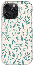Load image into Gallery viewer, Teal Falling Leaves Pattern - Phone Case