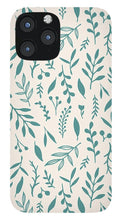 Load image into Gallery viewer, Teal Falling Leaves Pattern - Phone Case