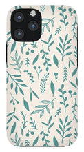 Load image into Gallery viewer, Teal Falling Leaves Pattern - Phone Case