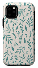 Load image into Gallery viewer, Teal Falling Leaves Pattern - Phone Case