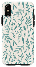 Load image into Gallery viewer, Teal Falling Leaves Pattern - Phone Case