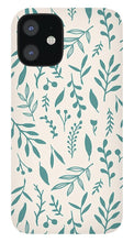 Load image into Gallery viewer, Teal Falling Leaves Pattern - Phone Case
