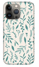 Load image into Gallery viewer, Teal Falling Leaves Pattern - Phone Case
