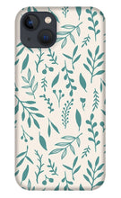 Load image into Gallery viewer, Teal Falling Leaves Pattern - Phone Case