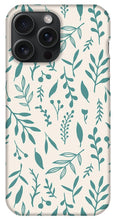Load image into Gallery viewer, Teal Falling Leaves Pattern - Phone Case
