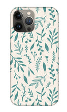 Load image into Gallery viewer, Teal Falling Leaves Pattern - Phone Case