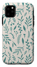 Load image into Gallery viewer, Teal Falling Leaves Pattern - Phone Case