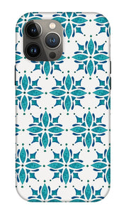 Teal Watercolor Tile Pattern - Phone Case