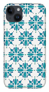 Teal Watercolor Tile Pattern - Phone Case