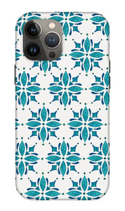 Teal Watercolor Tile Pattern - Phone Case