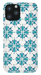Teal Watercolor Tile Pattern - Phone Case