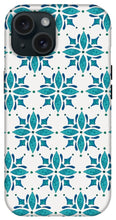 Load image into Gallery viewer, Teal Watercolor Tile Pattern - Phone Case