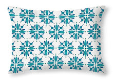 Load image into Gallery viewer, Teal Watercolor Tile Pattern - Throw Pillow