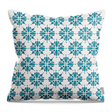 Load image into Gallery viewer, Teal Watercolor Tile Pattern - Throw Pillow