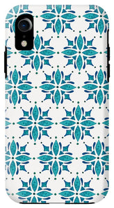 Teal Watercolor Tile Pattern - Phone Case