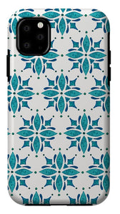 Teal Watercolor Tile Pattern - Phone Case