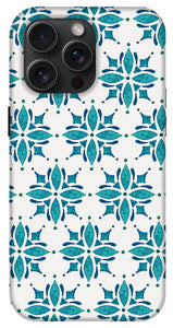 Teal Watercolor Tile Pattern - Phone Case