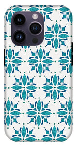 Teal Watercolor Tile Pattern - Phone Case