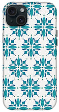 Load image into Gallery viewer, Teal Watercolor Tile Pattern - Phone Case