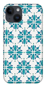 Teal Watercolor Tile Pattern - Phone Case