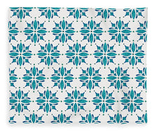 Load image into Gallery viewer, Teal Watercolor Tile Pattern - Blanket