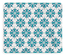 Load image into Gallery viewer, Teal Watercolor Tile Pattern - Blanket
