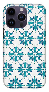 Teal Watercolor Tile Pattern - Phone Case