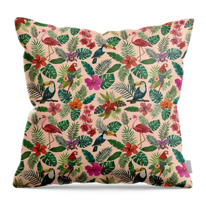 Tropical Bird Pattern - Throw Pillow
