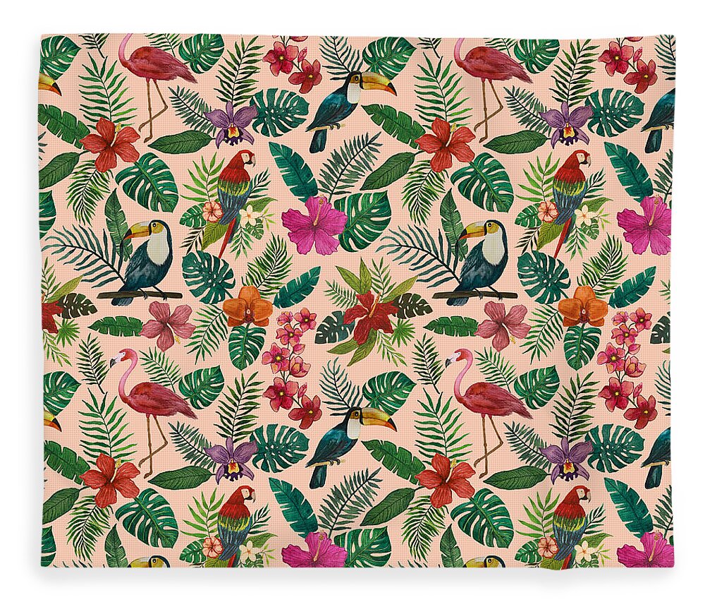Tropical Bird Pattern - Blanket
