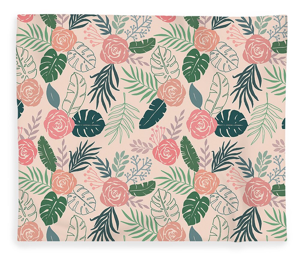 Tropical Floral Pattern - Blanket