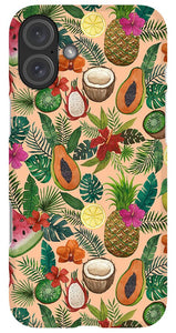 Tropical Fruit and Flowers Pattern - Phone Case