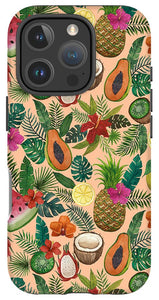 Tropical Fruit and Flowers Pattern - Phone Case