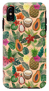 Tropical Fruit and Flowers Pattern - Phone Case