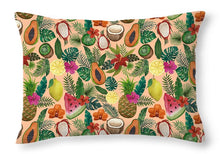 Load image into Gallery viewer, Tropical Fruit and Flowers Pattern - Throw Pillow