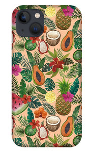 Tropical Fruit and Flowers Pattern - Phone Case