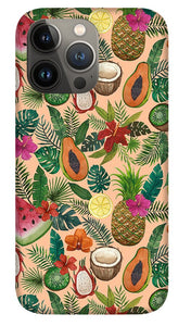 Tropical Fruit and Flowers Pattern - Phone Case
