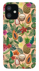 Tropical Fruit and Flowers Pattern - Phone Case