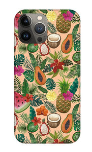 Tropical Fruit and Flowers Pattern - Phone Case